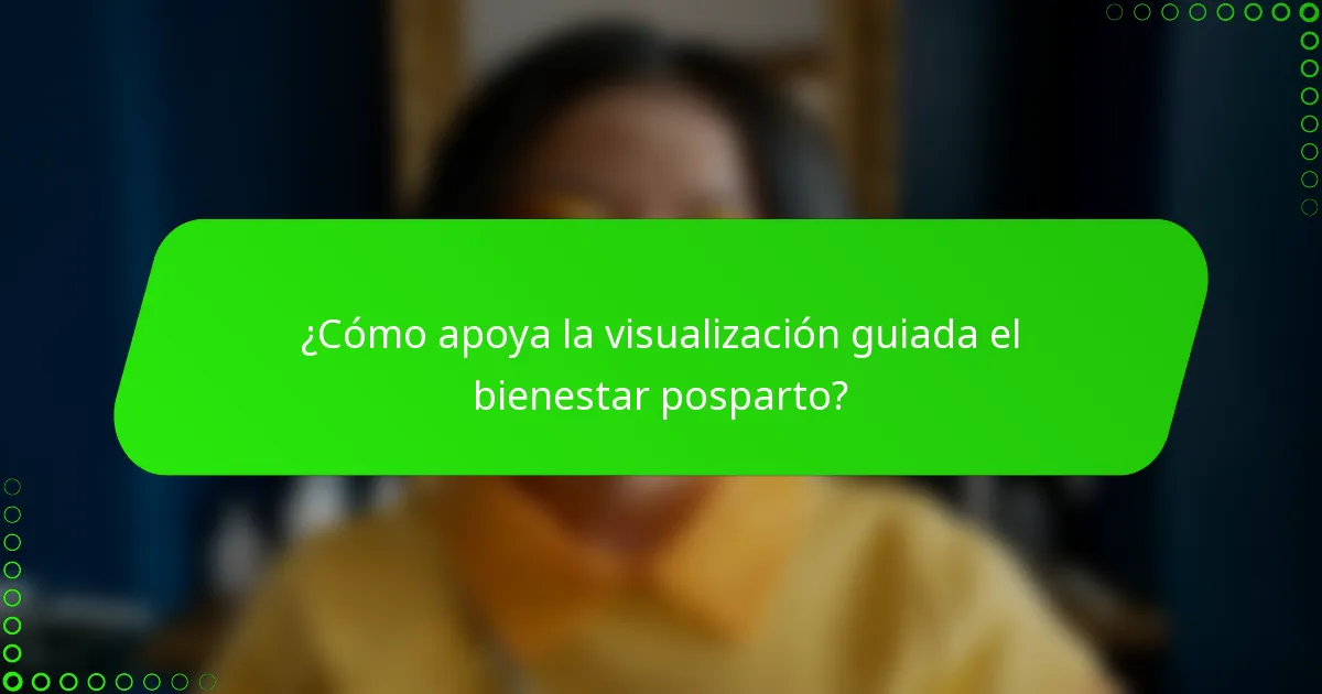 ¿Cómo apoya la visualización guiada el bienestar posparto?