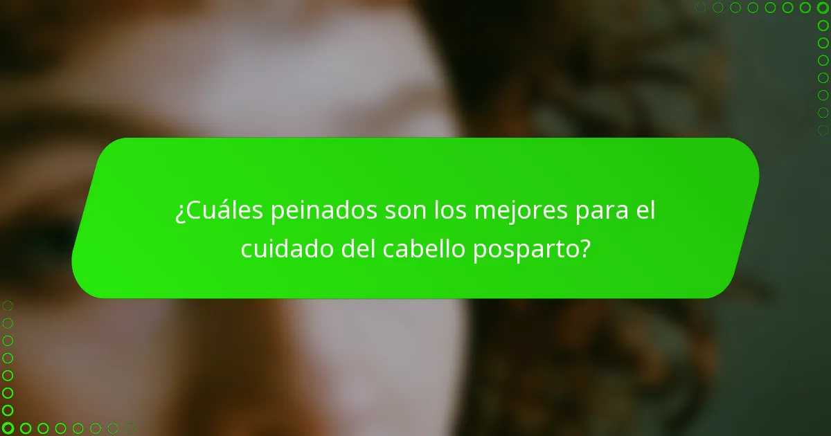 ¿Cuáles peinados son los mejores para el cuidado del cabello posparto?