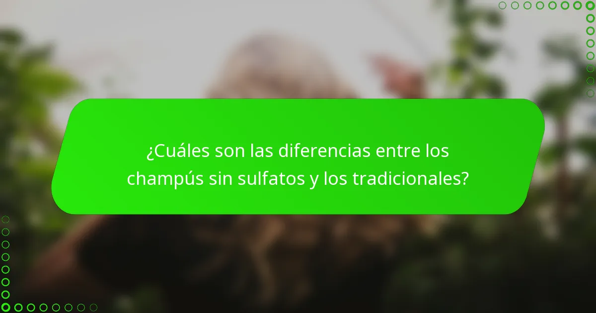 ¿Cuáles son las diferencias entre los champús sin sulfatos y los tradicionales?