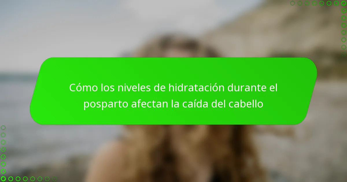 Cómo los niveles de hidratación durante el posparto afectan la caída del cabello