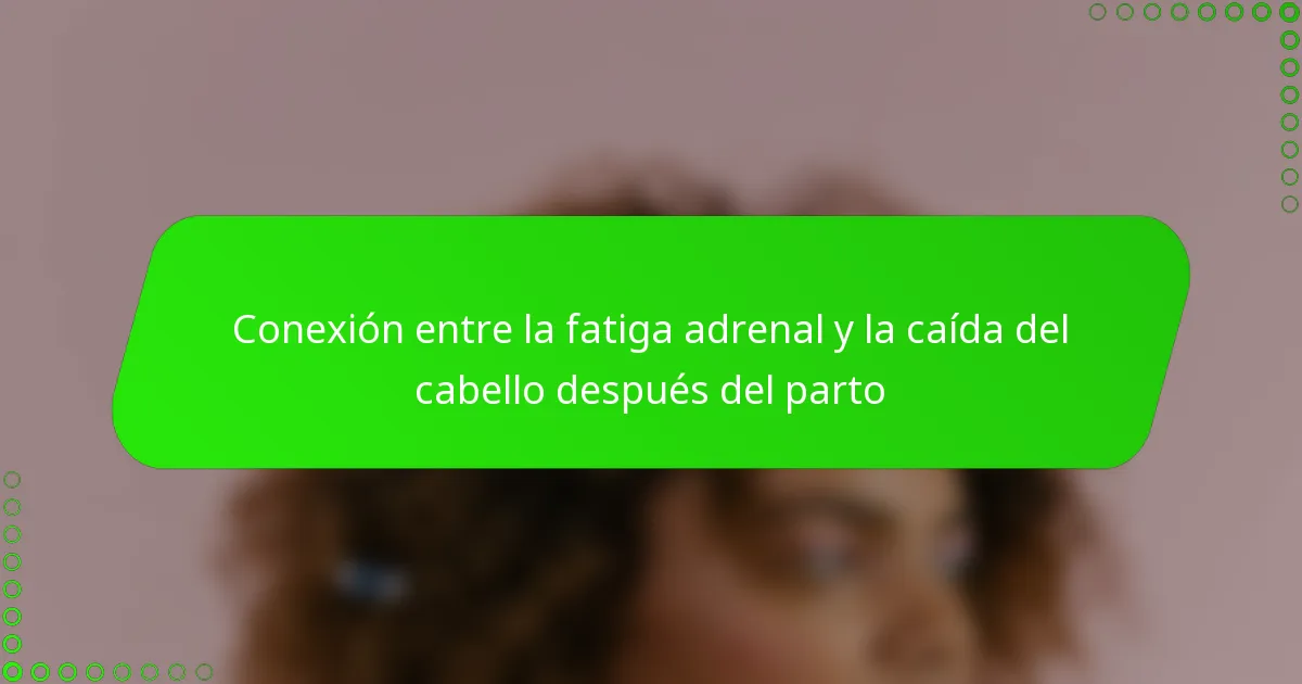 Conexión entre la fatiga adrenal y la caída del cabello después del parto