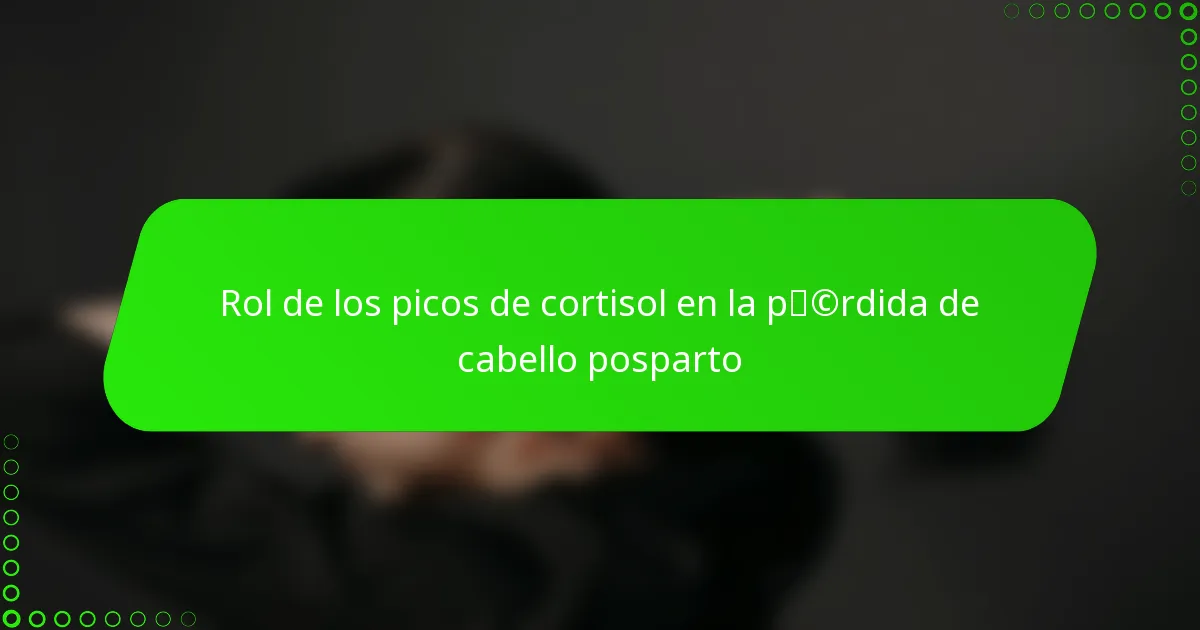 Rol de los picos de cortisol en la pérdida de cabello posparto