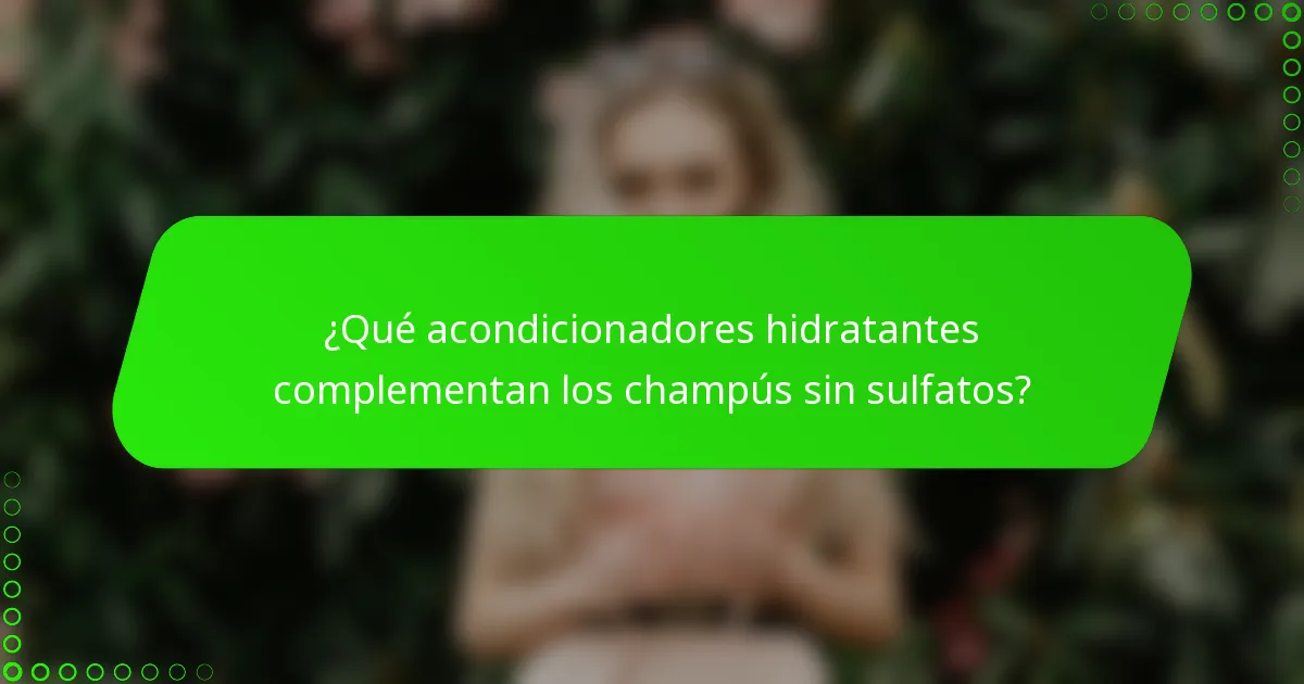 ¿Qué acondicionadores hidratantes complementan los champús sin sulfatos?